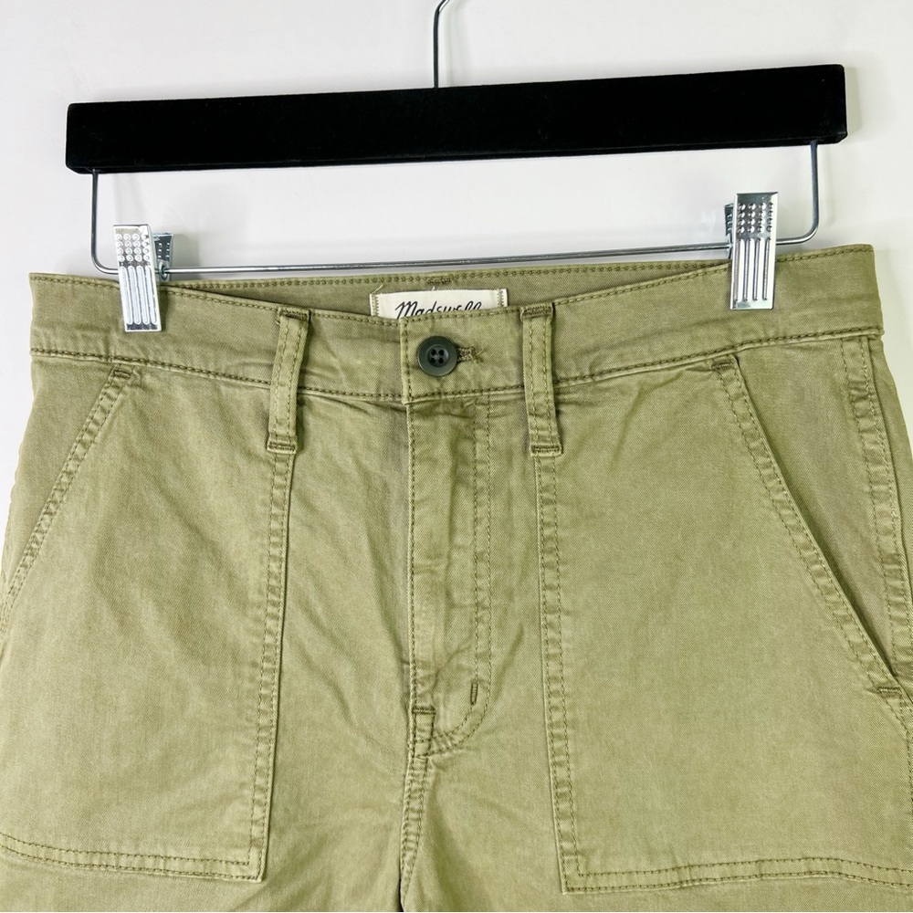 Madewell Griff Tapered Stovepipe Fatigue Cargo Pants High Rise Olive Green SZ 28 - Picture 11 of 14